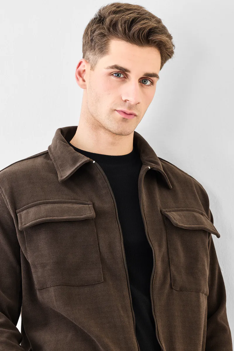 Double Pocket Stretch Zipper Jacket-2