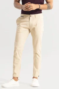 men’s fashion tips 2025-Stygian Beige Linen chinos pant for men